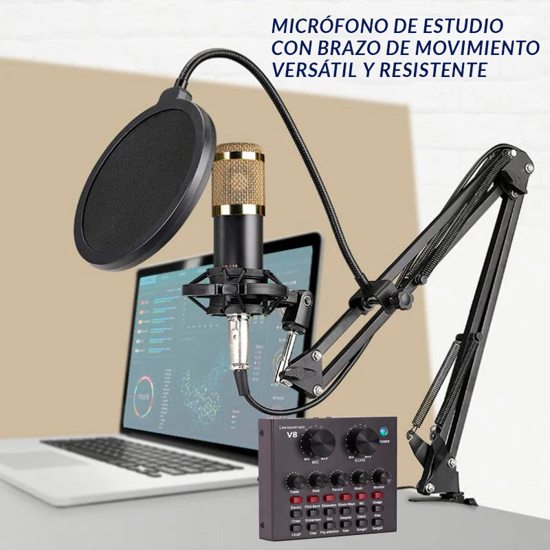 Kit de Micrófono BM 800 con Interfaz de Audio V8